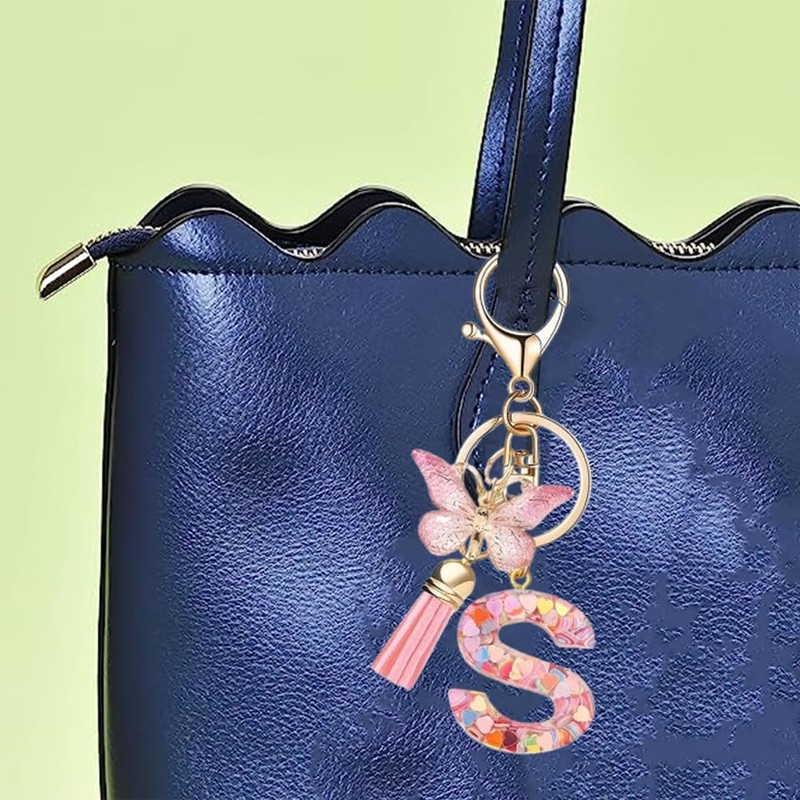JchEnye Butterfly Keyring, Pink Keyring, Butterfly Keyring, Pink Keyring with