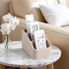 JLAMBOM Remote Control Holder, PU Leather Nightstand Organizer Bedside Caddy