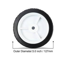 Zweipappel 2x Rubber Wheel Universal Replacement Wheel 125 mm per Trolley Stroller Axle Hole Diameter 12.7 mm