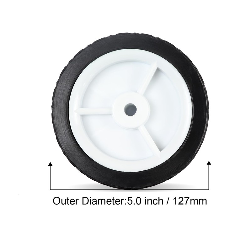 Zweipappel 2x Rubber Wheel Universal Replacement Wheel 125 mm per