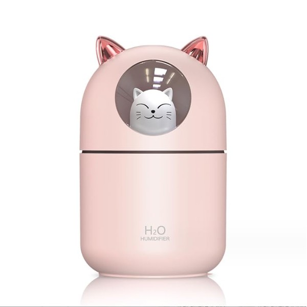 Humidifier, Tabletop, Large Capacity, Small, Cat Design, Silent, Ultrasonic Type, Water Supply, LED Light, Compact, Powerful, Easy to Clean, Humidifier, Energy Saving, Prevents Empty Fireing, Deer,