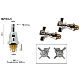 Nuie Ultra Hudson Reed Beaumont 1/2" Basin Headwork Valve and Handle Reviver Complete Set Chrome