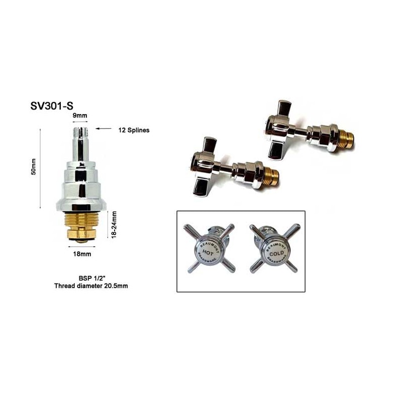 Nuie Ultra Hudson Reed Beaumont 1/2" Basin Headwork Valve and