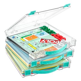 Vtopmart 3 Pack Board Game Storage with Handle and Snap-Tight Latch Lid