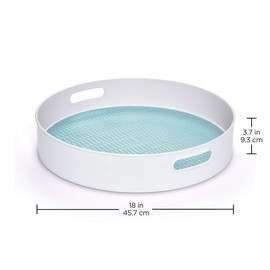 Copco Non-Skid Under-Sink Pantry Cabinet Kitchen Organizer, 18-Inch, White/Aqua Sky