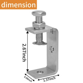 WMAZtool Stainless Steel Small C Clamp Set, 2 1/2 Inch Heavy Duty Metal C-clamp, Tiger Clamp G-Clamp U Clamps with Stable Wide Jaw Opening/I-Beam Design for Woodworking Mounting Welding Crafts, 6pcs