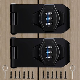Closet Door Lock 3-Digit Bifold Door Lock 2Pack Combination Cabinet Locks for Adults - Keyless Cabinet Locks with Code for Garden Shed Gate Cupboard Double Barn Door