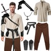 MDJWIANJ Men Cosplay Renaissance Medieval Ren Faire Barbarian Viking 9