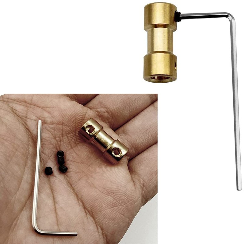 Pack of 5 Brass Shaft Coupling, Coupling Connector Sleeve, Shaft