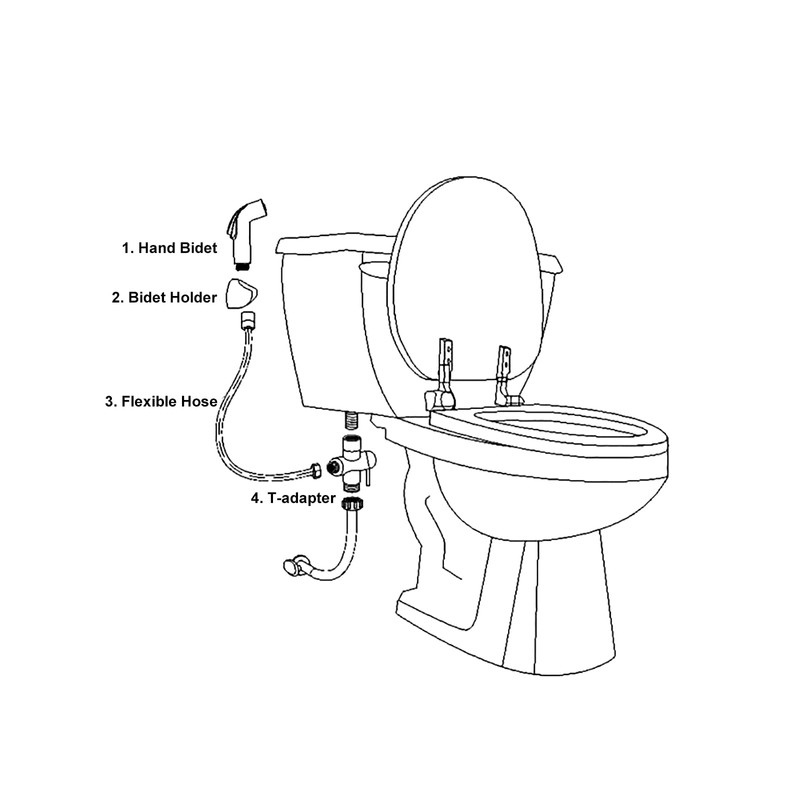 Bidet T Valve Adapter for Bidet with Shut-off Value for