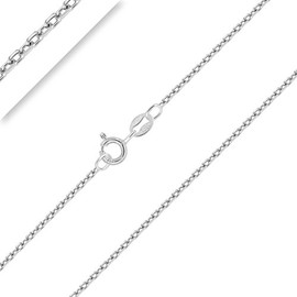 Planetys - Children's and Baby Anchor Chain 925 Sterling Silver Rhodium-Plated Girls Boys Chain 1.5 mm Wide Various Lengths 32-34-36-38-40 cm, Sterling Silver, No Gemstone