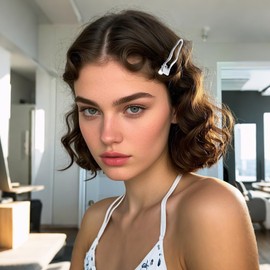 JJUNW 4Pcs Y2K Silver Hair Clips, Silver Wave Hair Clips Y2K Hair Accessories, Metal Wave Star Barrettes, Non Slip Bangs Hair clip for Hair Styling Star Hairclips Cool Hair Barrettes Set (Style A)