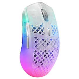 SteelSeries Aerox 3 Wireless - Super Light Gaming Mouse - 18,000 CPI TrueMove Air Optical Sensor - Ultra-Lightweight Water Resistant Design - 200 Hour Battery Life - Ghost (Renewed)