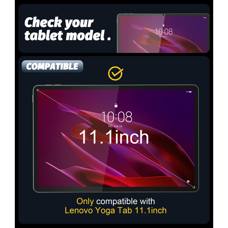 Orzero (2 Pack) Compatible for Lenovo Yoga Tab 2025 11.1