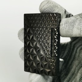 JTDunant Ligne 2 lighters, Crisp Sound, Fire Head 2 Gold Lighter, Adjustable Soft Flame, Gift for Men Dad Boyfriend, for Candles (Black)