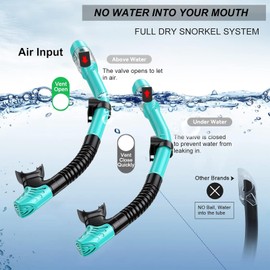 Snorkel Mask Adult,Snorkeling Gear for Adults,Dry Snorkel Set,Panoramic Wide View Snorkel Mask,Anti-Fog Anti-Leak Swim Mask Adjustable Strap for Snorkeling,Scuba Diving Swimming Travel with Carry Bag