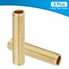 PATIKIL 1/4IP Standard Thread Brass Lamp Pipe Nipple, 5 Pcs