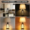 cattino Farmhouse Table Lamps with USB Ports, Industrial Bedside Lamps