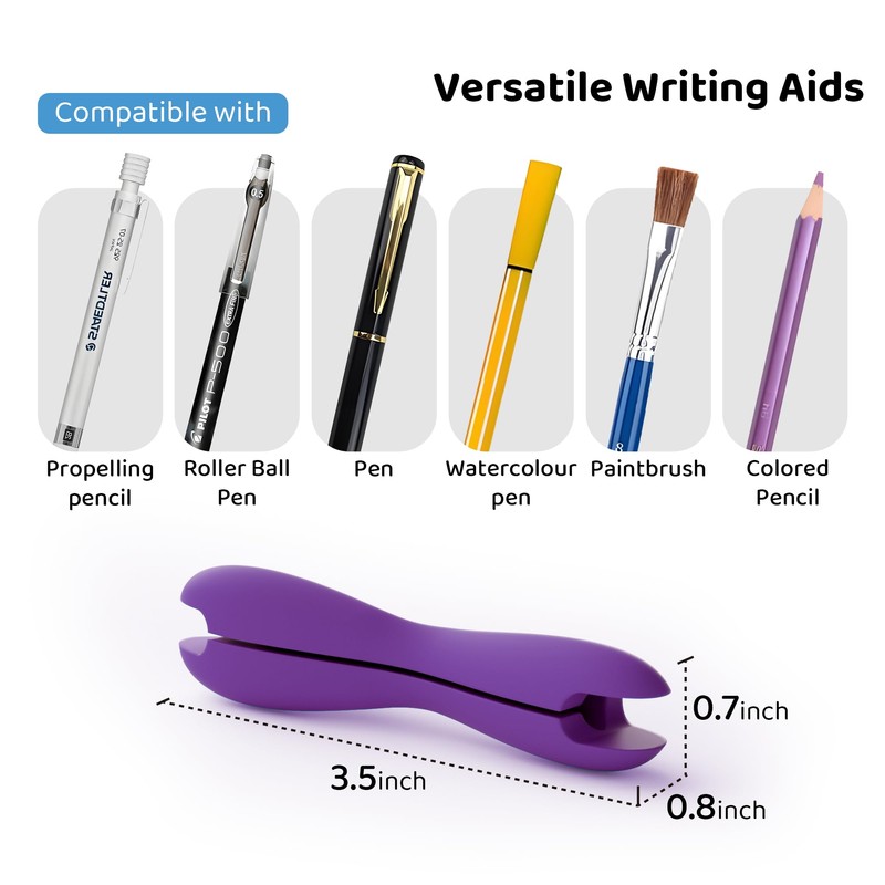 3 Pack Silicone Pencil Grips for Kids & Adults, Ergonomic