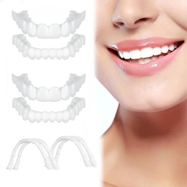 Temporary Veneers Kit for Women and Men, Upper and Lower Tooth Replacement Kit, Nature and Comfortable