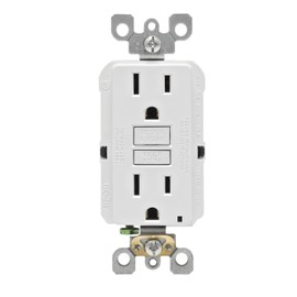 Leviton GFNT1-3W Self-Test SmartlockPro Slim GFCI Non-Tamper-Resistant Receptacle with LED Indicator, 15-Amp, 3-Pack, White