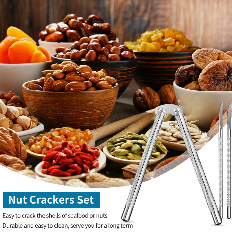 9 Pieces Nut Cracker Tool with 3 Nut Crackers and