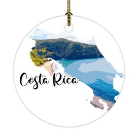 Christmas Ornaments 2024 Costa Rica Ornament Keepsake Travel Theme Historical Architectural Sights Xmas Ornament Skyline Picture City Painting Collectible Gift for Xmas Party Decorations Ceramic