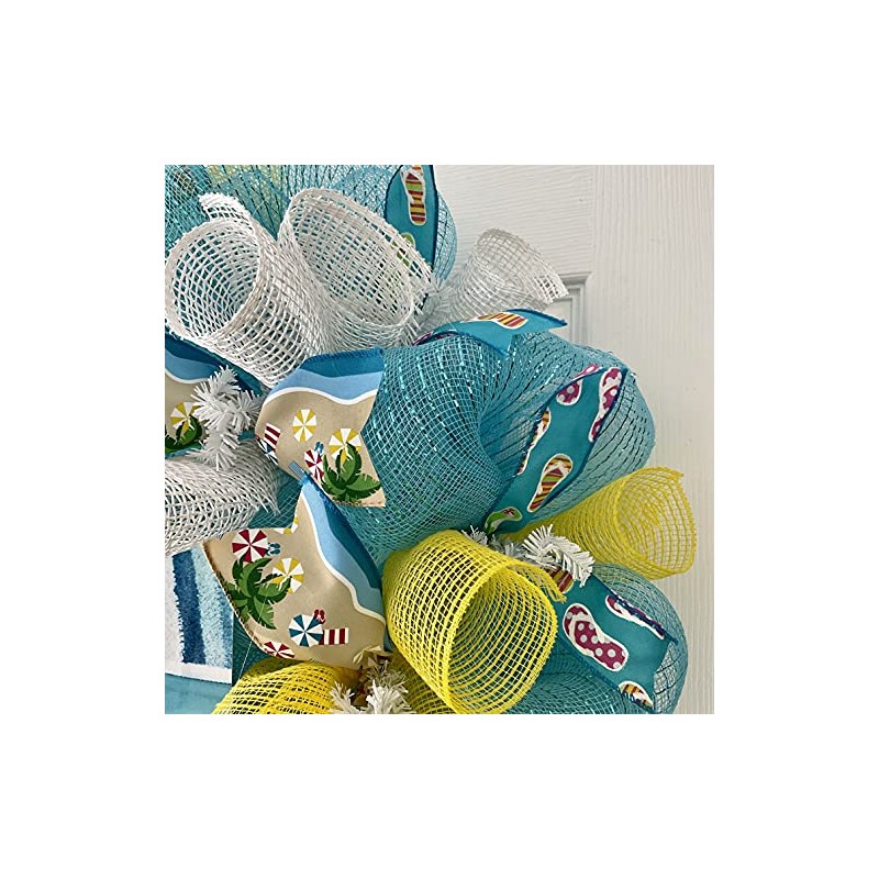 Sip Back And Relax Handmade Deco Mesh Summer Wreath