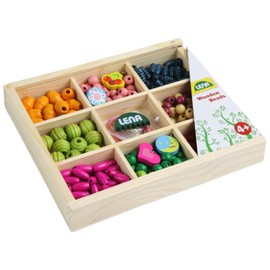 Lena Holzperlen Holzkassette, mittel 32012, 3 Jahre to 12 Jahre, braun