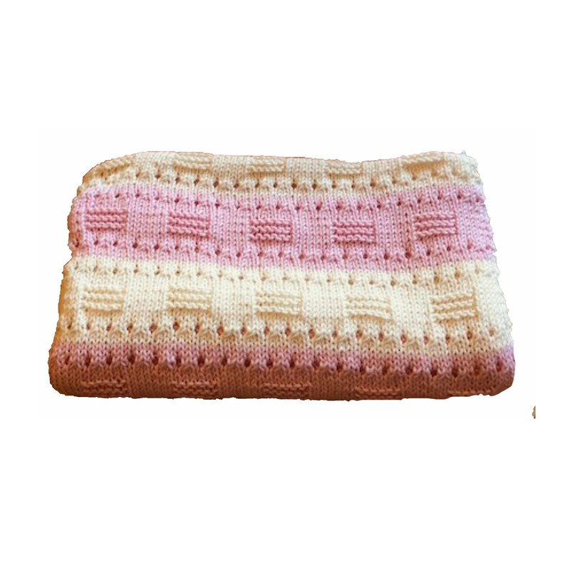 Knitting Patterns for Baby Blankets x 2, Easy Lace &