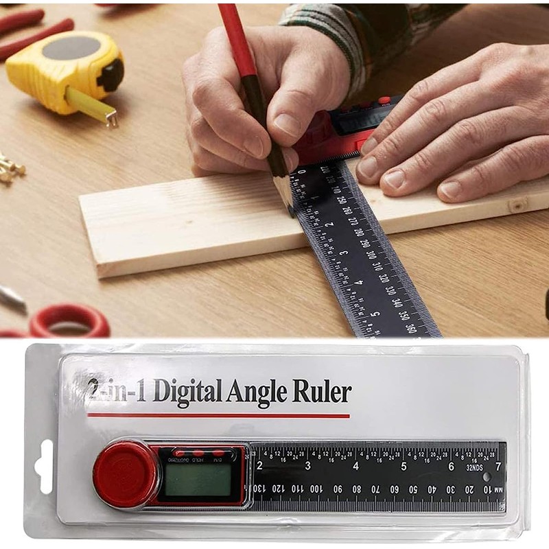 Bestgle Protractor Digital Angle Ruler 2-in-1 Ruler Angle Measurement 360°