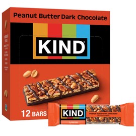 KIND Nut Bars, Peanut Butter Dark Chocolate, Healthy Snacks, Gluten Free, 8g Protein, 24 Count
