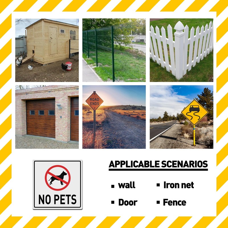 BTHUKO No Pets Allowed Aluminum Metal Sign, No Dogs, Cats,