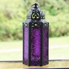 Vela Lanterns Portavelas Decorativo marroqui Faroles, Cristal Morado, Mediano