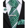 Barry.Wang Men's Christmas Tie Set Pocket Square Cufflinks 4 Pieces