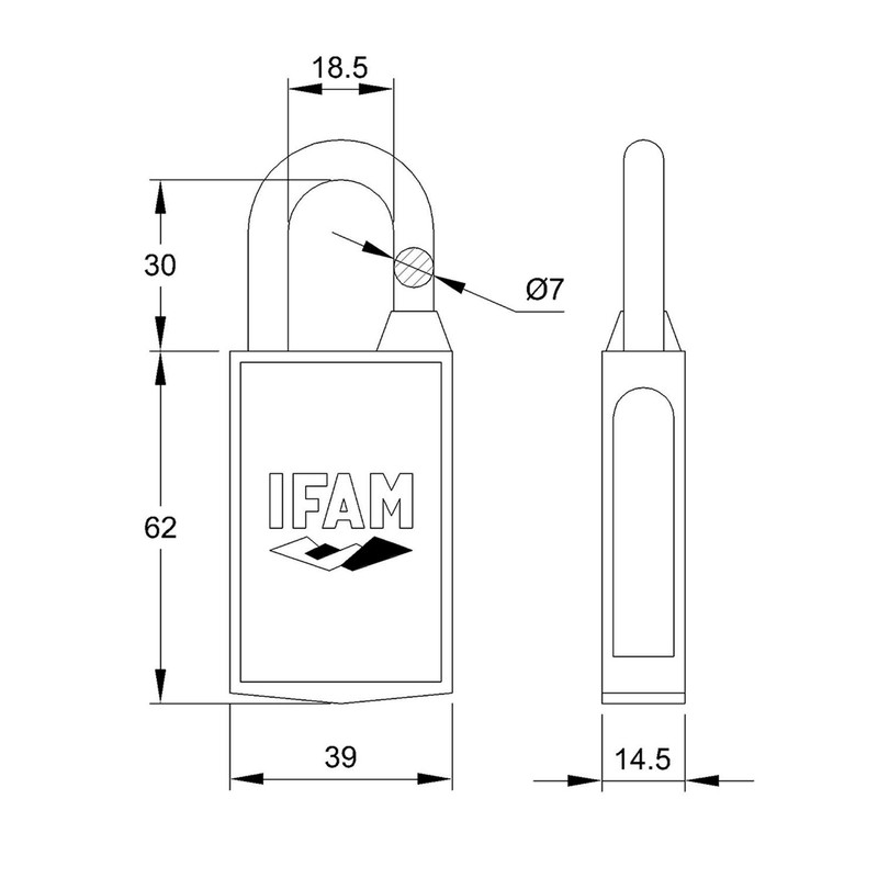 IFAM Mag40 Magnetic Padlock, Model Mag40, with Magnetic Key, Vandal-Proof