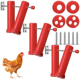 Reallnaive 3 Set Chicken Treat Dispenser with 6 Tubes, Wall Mounted Chicken Feeder Chicken Enrichment Toys for Chicken Hens Poultry Duck Birds