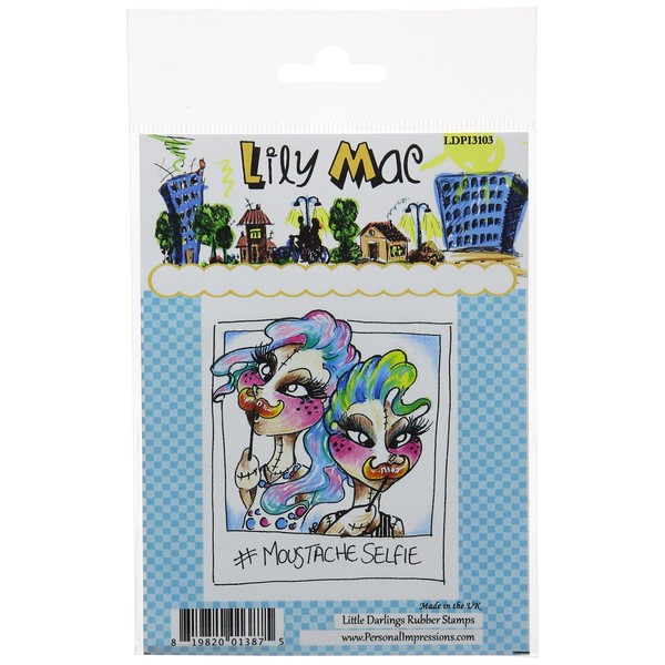 Little Darlings "Moustache Selfie" Lily Mac Clear Stamp