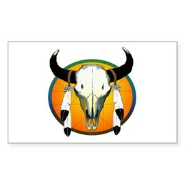 CafePress Buffalo Skull Rectangle Bumper Sticker Car Decal