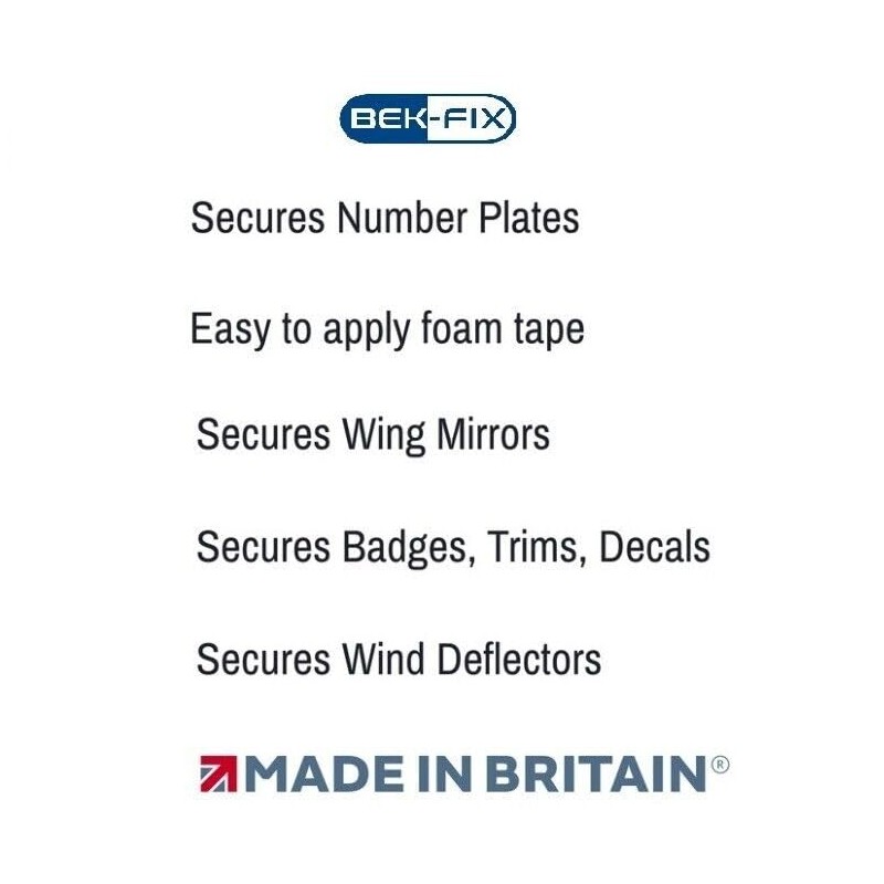 BEK-FIX® 32 Pack Number Plate Sticky Pads Double Sided Foam