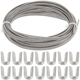 GORGECRAFT Spiral Metal Bones, 5 m x 4 mm, Flat Corset Sticks Made of Steel with 20 Spiral Bone Tips Made of Stainless Steel Spiral Wire Covers, Rod Set Structure and Shape for Bodice Corset, DIY