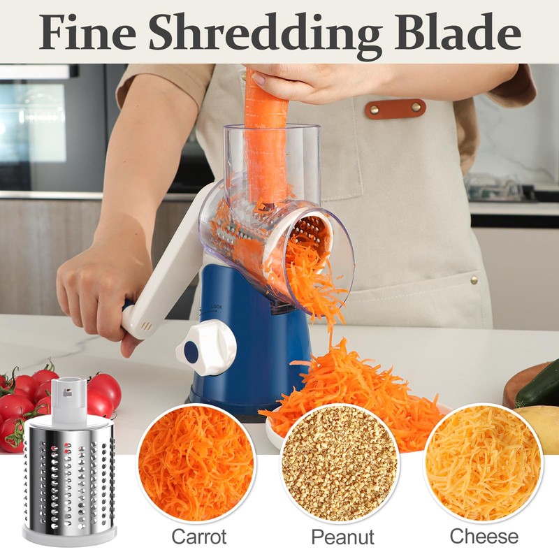 Cambom Rotary Cheese Grater Hand Crank Cheese Shredder for Fresh