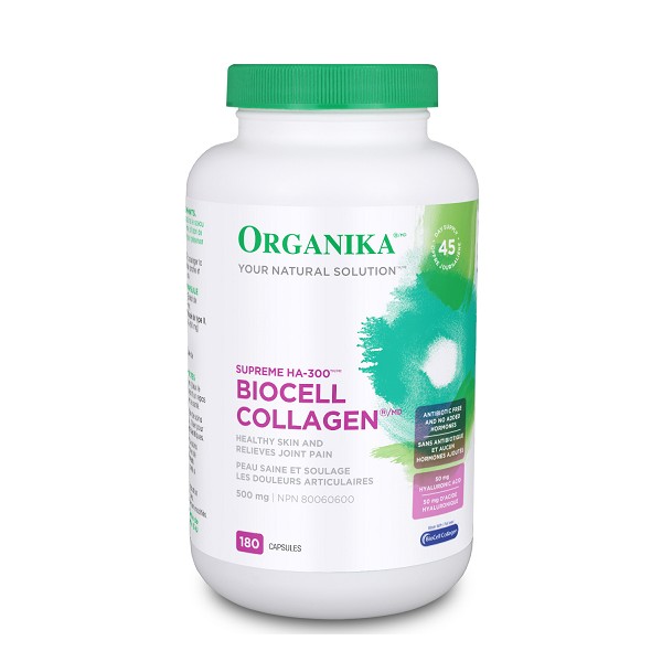 Organika Biocell Collagen Supreme HA 300 500mg 180 Capsules