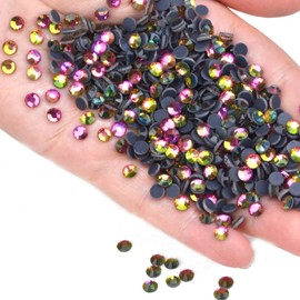 3000 Pieces Hot Fix Glass Flatback Rhinestones HotFix Round Crystal Gems (Vitrail Medium, SS10)