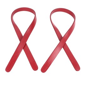2Pcs Leather Bag Handles 25.6in Long 0.7in Wide Synthetic Leather Pure Color Handbag Strap for Repair Replacement Red 25.6in Long 0.7in Wide