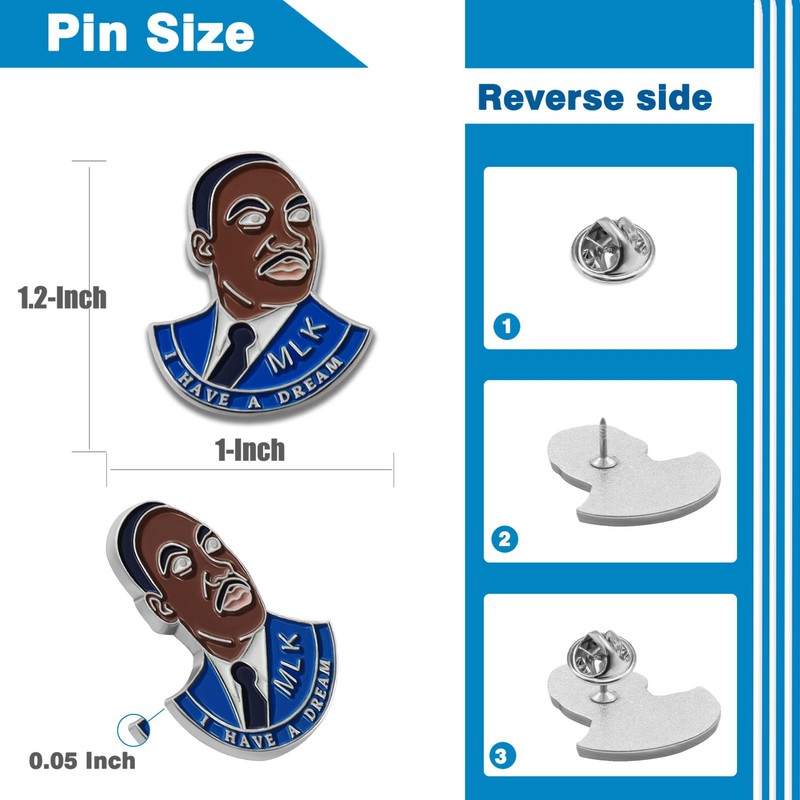 10/Pack MLK Martin Luther King Lapel Pins Bluk-Civil Rights Movement