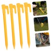 GRIRIW 24pcs Yellow Beach Tent Stakes Lightweight Resistant Camping Pegs