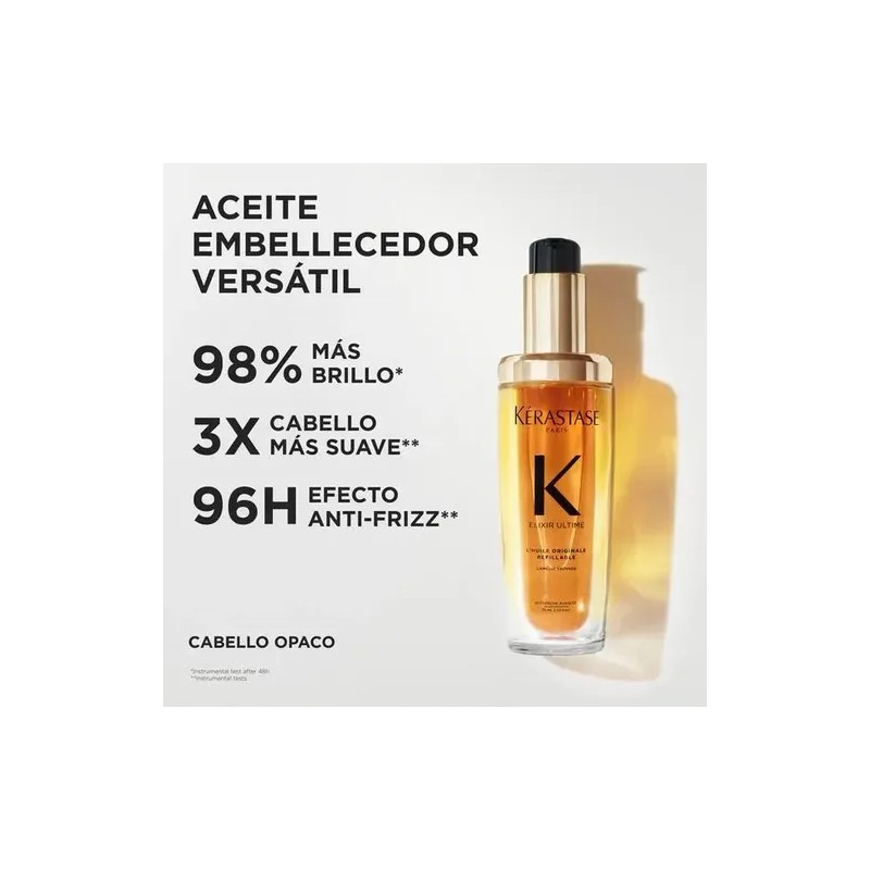 Aceite Capilar Krastase Elixir Ultime LHuile Originale Reutilizable, Cabello Brillante,