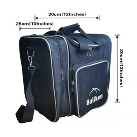 BALIKEN Deluxe Single Bowling Ball Tote Bag - Holds One Bowling Ball One Pair of Bowling Shoes Up to Mens 13 Shoes (Teal/Gray)