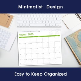 Calendar 2025-2026: Large Monthly Wall Calendar for Planning & Organizing, 17 Months Hanging Calendar from August 2025 to December 2026, Size 14.5” x 11.5”